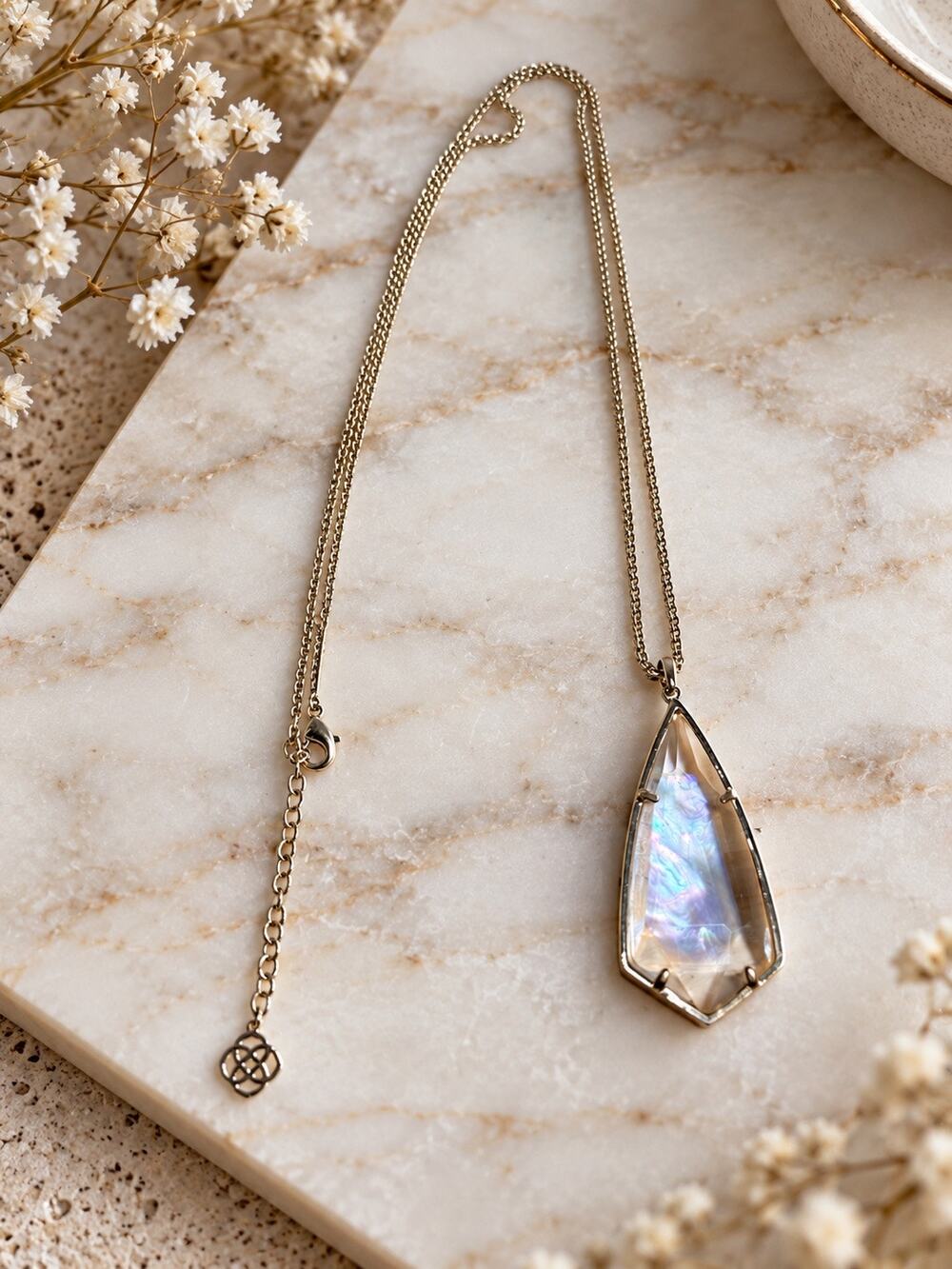 Kendra Scott Carole Pendant Gold Tone Clear Crystal